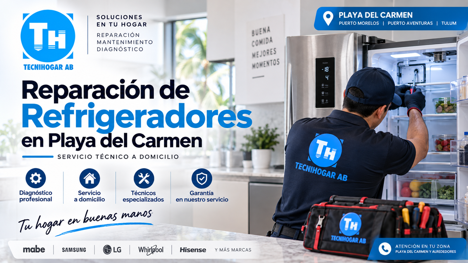 Reparación de refrigeradores en Playa del Carmen